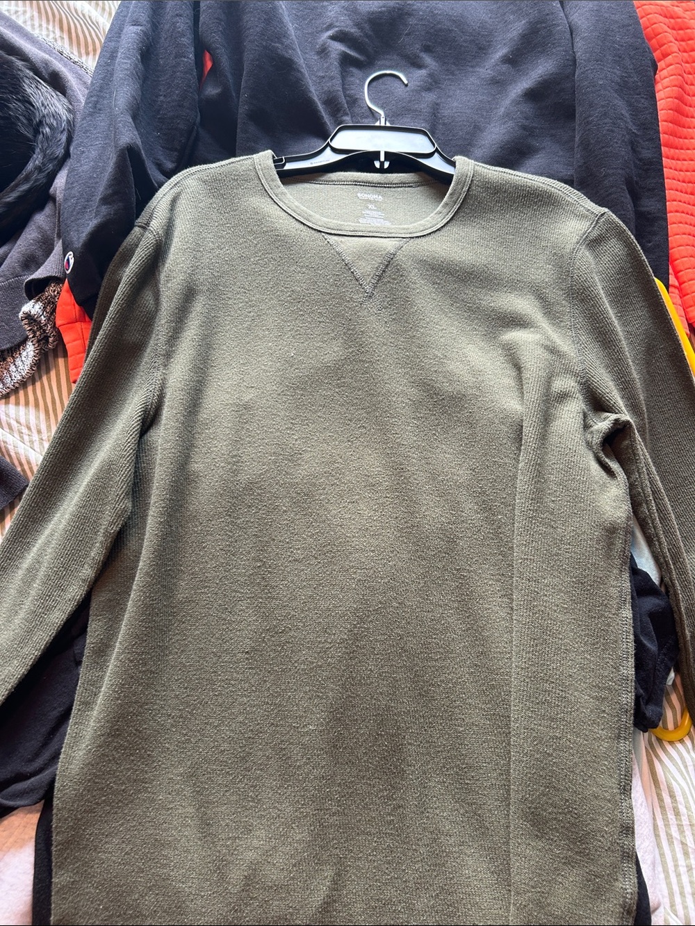 Sonoma Olive Green Crewneck Thermal Sweater